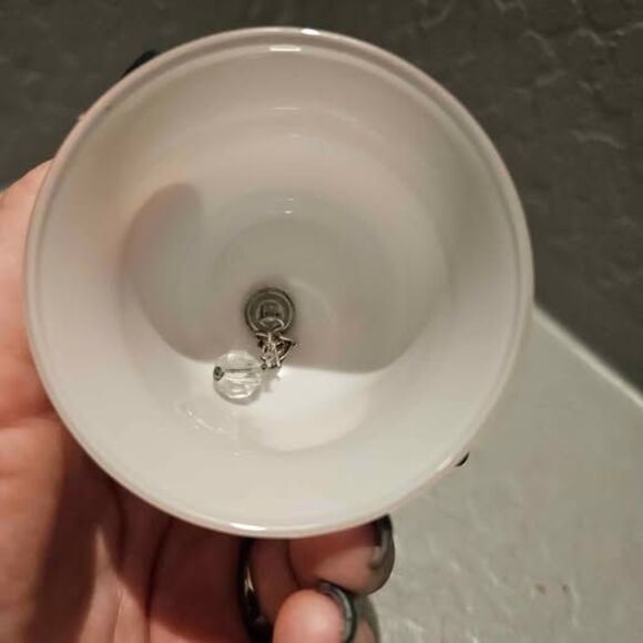 Glass Decorative Bell 'Fenton' Peach or Light Pink 4" - Picture 2 of 4